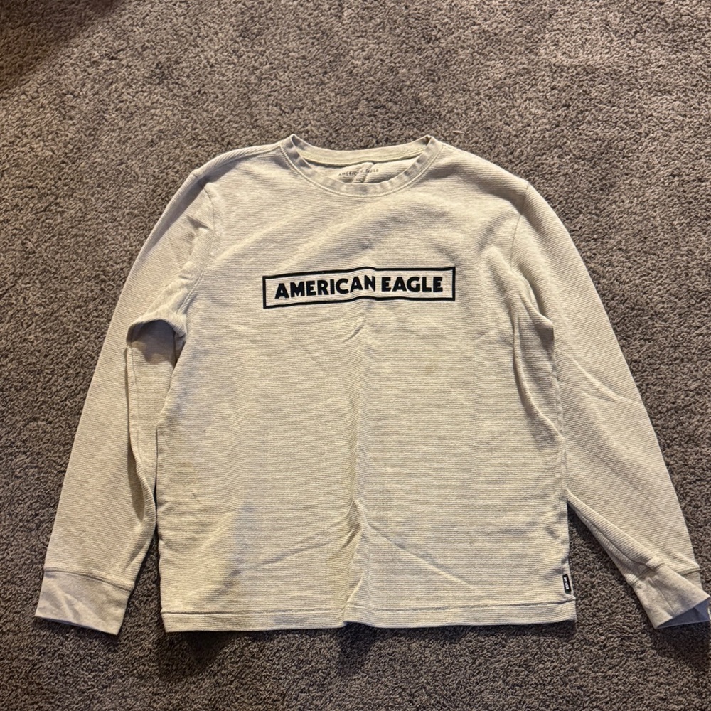 American Eagle Outfitters Light Gray Crewneck Sweater